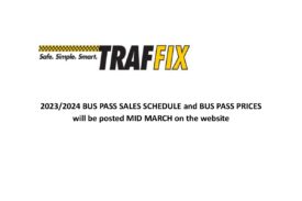 2023/2024 BUS PASS SALES SCHEDULE and BUS PASS PRICES will be posted MID MARCH on the website
